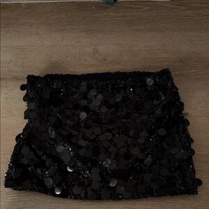 Edikted Shimmering Black Sequin Mini Skirt